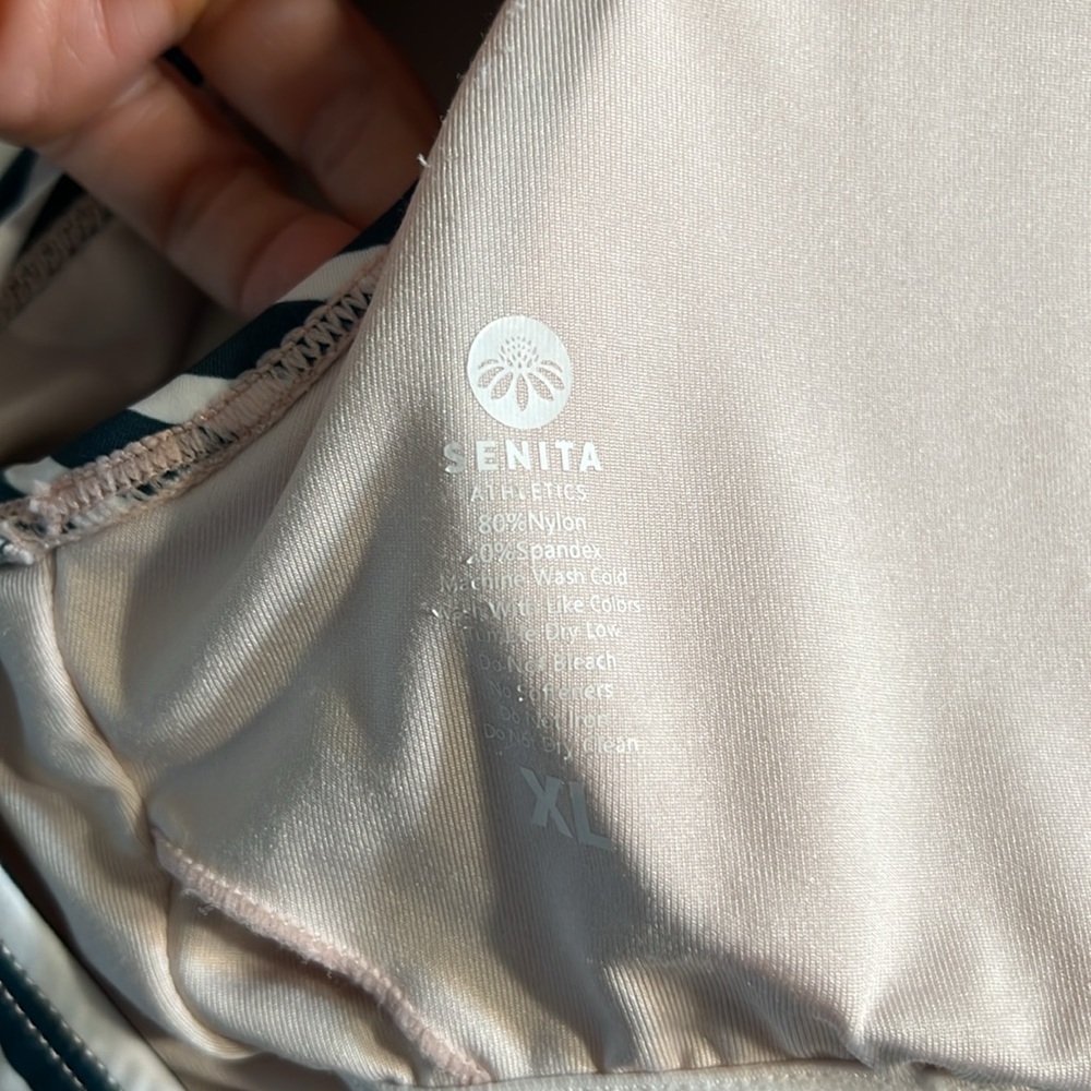 Seneta Athletics One Piece Bathing Suit in Pink, Green & White Sz XL - Picture 7 of 10